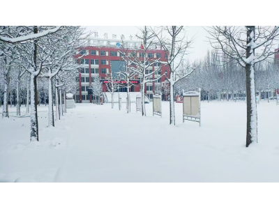 瑞雪映红墙 同心启新程 冀州职教中心清雪